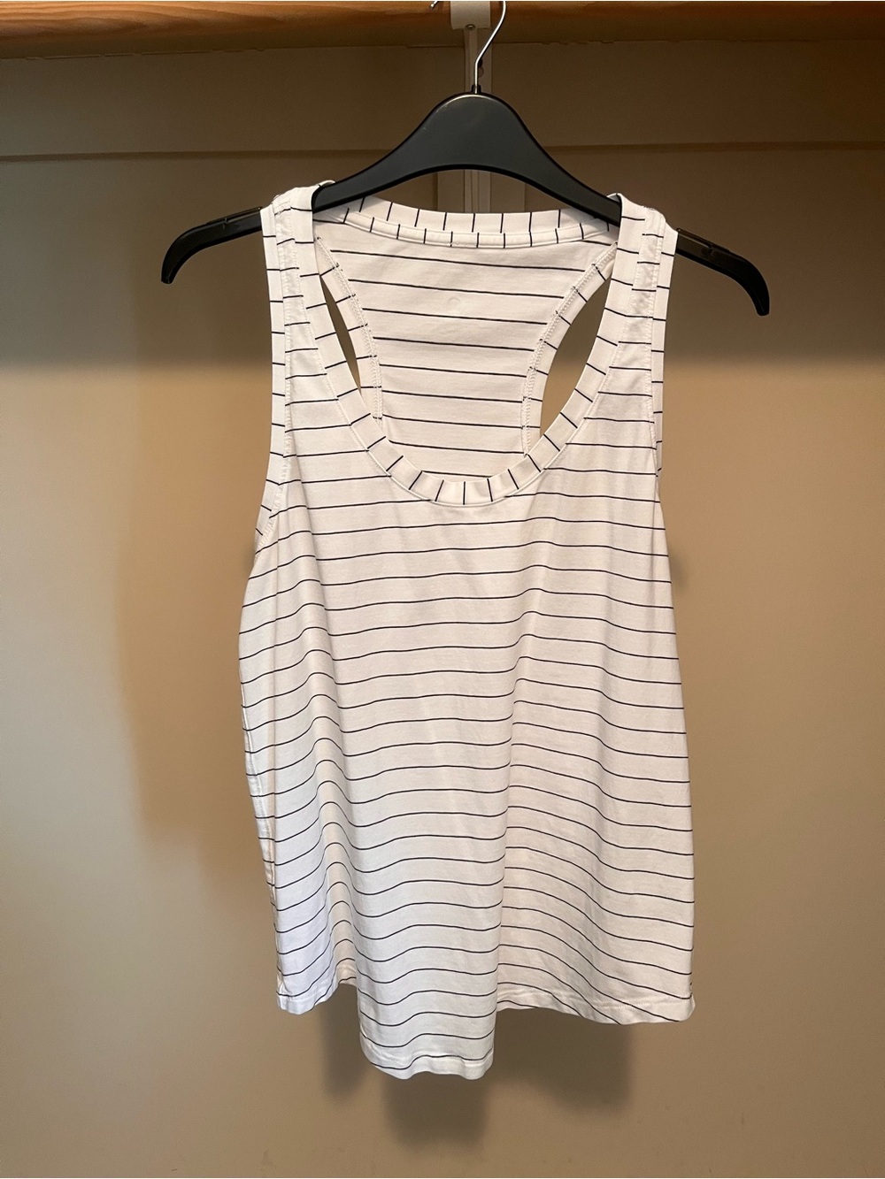 lululemon athletica White with Thin Black Stripe Racerback Tank
